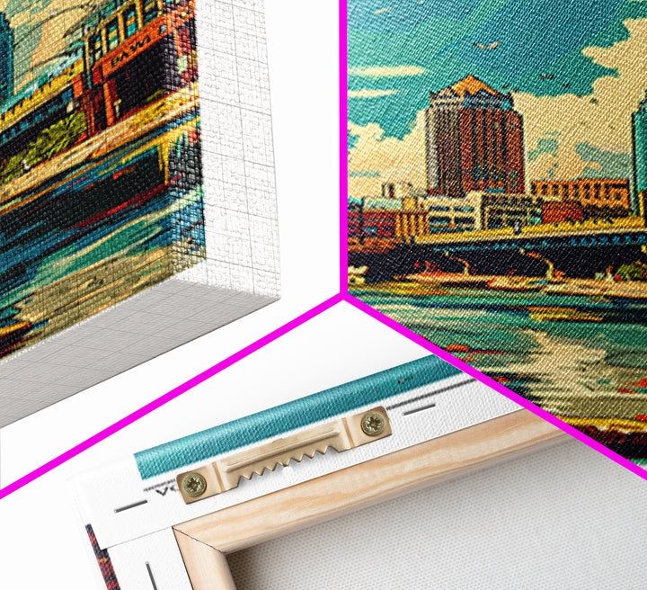 Tampa Travel Poster, Framed Canvas Print, Poster Print, Travel Wall Art, Modern Wall Decor, Art Print, Poster Art, City Illustration