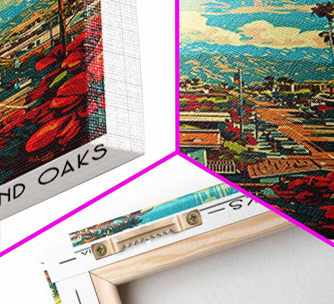 Thousand Oaks Travel Poster, Canvas Print, Retro Travel Poster, City Wall Art, Travel Wall Decor, Wanderlust Gift, Modern Wall Decor