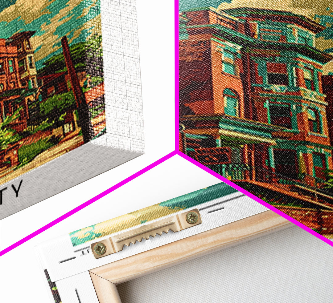 Waterbury Travel Poster, Framed Canvas Print, Poster Print, Travel Wall Art, Travel Art Print, Mid Century Wall Art, Wanderlust Gift