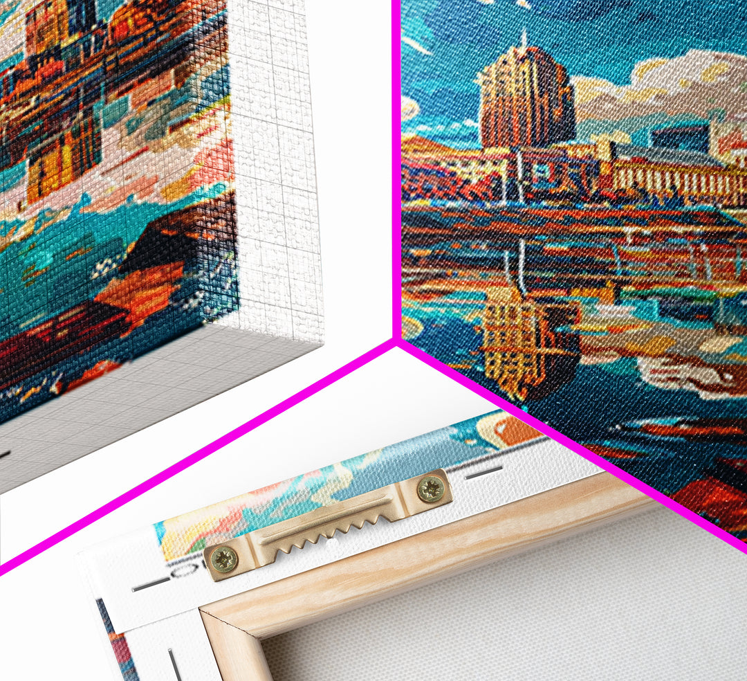 Akron Travel Poster, Canvas Print, Poster Print, Travel Wall Art, Gallery Wall Set, City Wall Art, Fine Art Print, Minimalist Poster