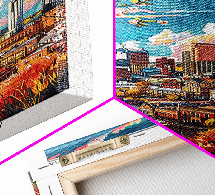 Birmingham Travel Poster, Framed Canvas Print, City Travel Poster, Travel Wall Art, Poster Art, Colorful Wall Art, Minimalist Poster