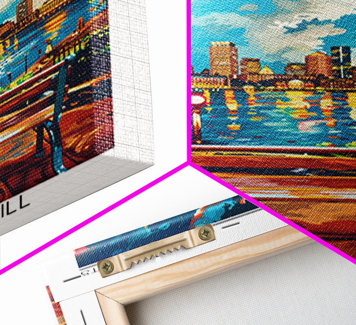 Boston Travel Poster, Canvas Print, Poster Print, Travel Wall Art, Minimalist Poster, Home Office Decor, Travel Print, City Wall Art