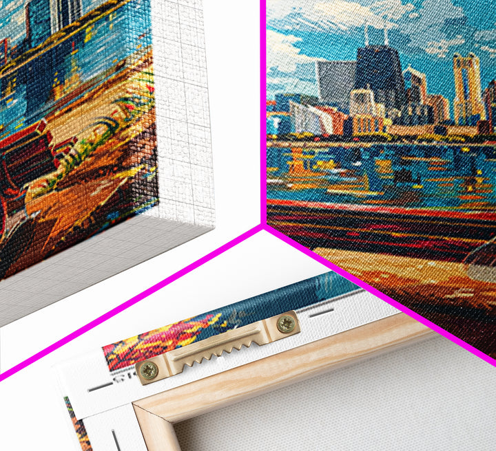 Chicago Travel Poster, Canvas Print, Retro Wall Art, Travel Print, Landscape Art, Fine Art Print, Travel Wall Decor, Travel Wall Art