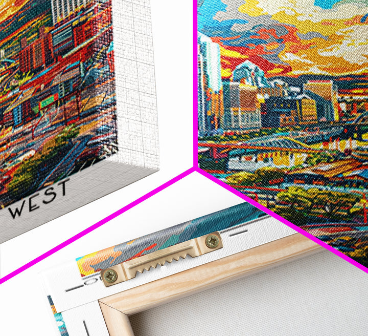 Cincinnati Travel Poster, Canvas Print, Travel Prints, Landscape Art, Vintage Travel, Wanderlust Gift, City Wall Art, Retro Wall Art