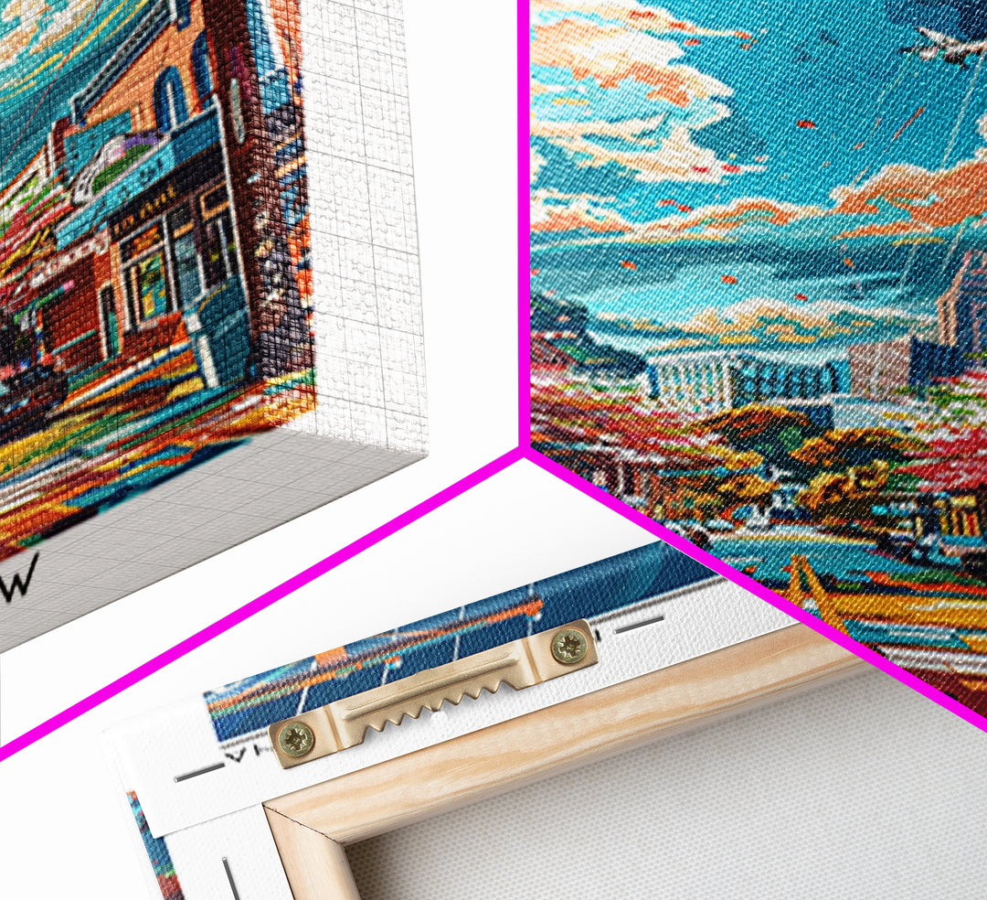 Concord North Carolina Travel Poster, Canvas Print, Retro Travel Poster, City Wall Art, Wanderlust Gift, Landscape Art, Travel Print