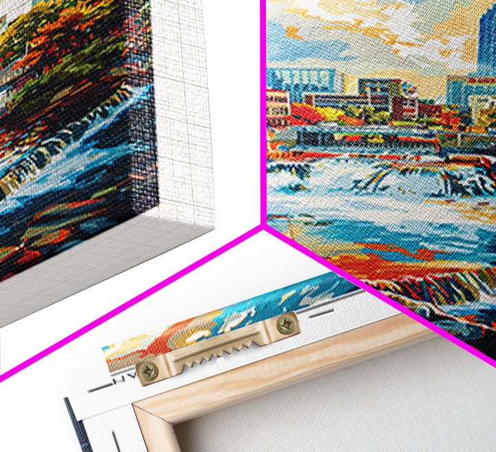 Grand Rapids Travel Poster, Canvas Print, Travel Prints, Landscape Art, City Illustration, Watercolor Cityscape, Retro Travel Poster