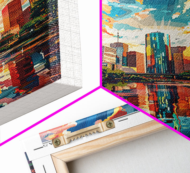 Houston Travel Poster, Canvas Print, Vintage Travel Print, City Wall Art, Wall Art, Retro Travel Print, Poster Art, Travel Art Print