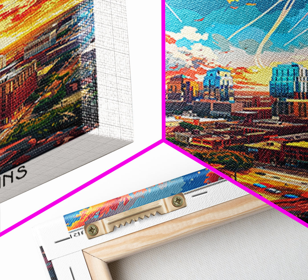 Kansas City Travel Poster, Canvas Print, Vintage Travel Print, City Wall Art, Wanderlust Gift, Vintage Travel Art, City Illustration
