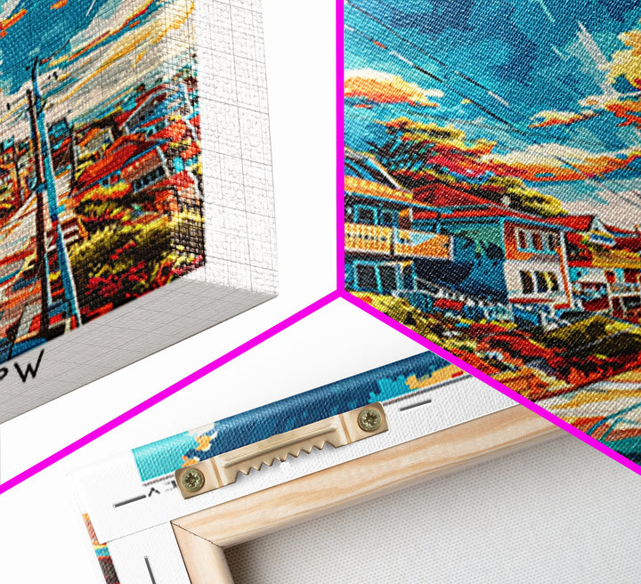 Lakewood New Jersey Travel Poster, Framed Canvas Print, Vintage Travel Print, City Wall Art, City Illustration, Mid Century Wall Art