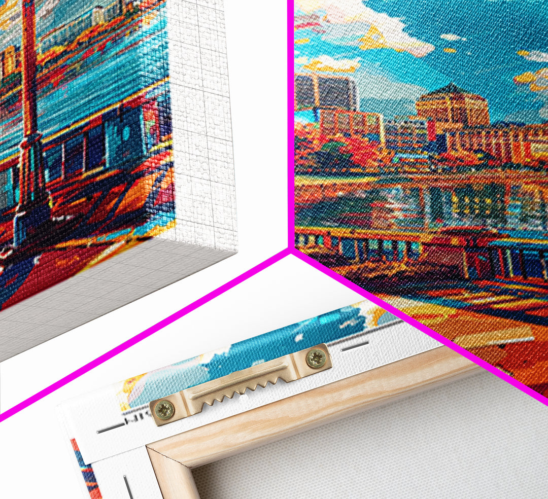 Madison Travel Poster, Framed Canvas Print, Travel Wall Art, City Wall Art, Retro Travel Poster, Travel Prints, Mid Century Wall Art