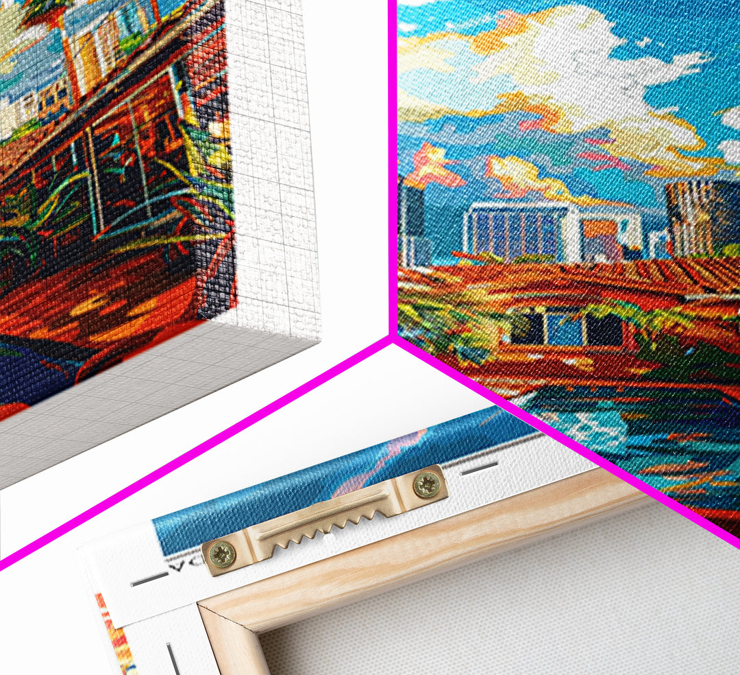 Miami Gardens Travel Poster, Canvas Print, Travel Art Print, Modern Wall Decor, Landscape Art, Wanderlust Gift, Living Room Wall Art
