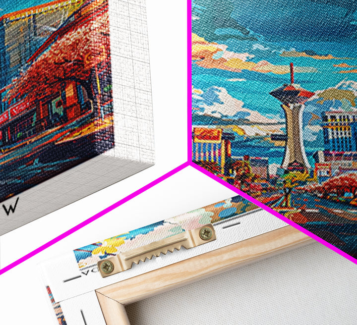 North Las Vegas Travel Poster, Framed Canvas Print, Retro Travel Poster, City Wall Art, Landscape Art, Poster Print, Travel Wall Art