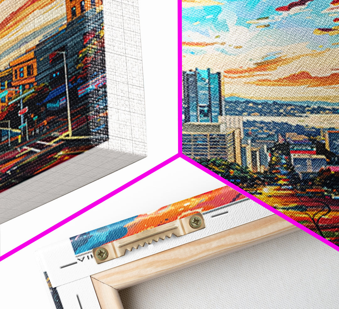 Oakland Travel Poster, Framed Canvas Print, City Art Print, Travel Wall Art, Vintage Travel Art, Living Room Wall Art, Travel Prints