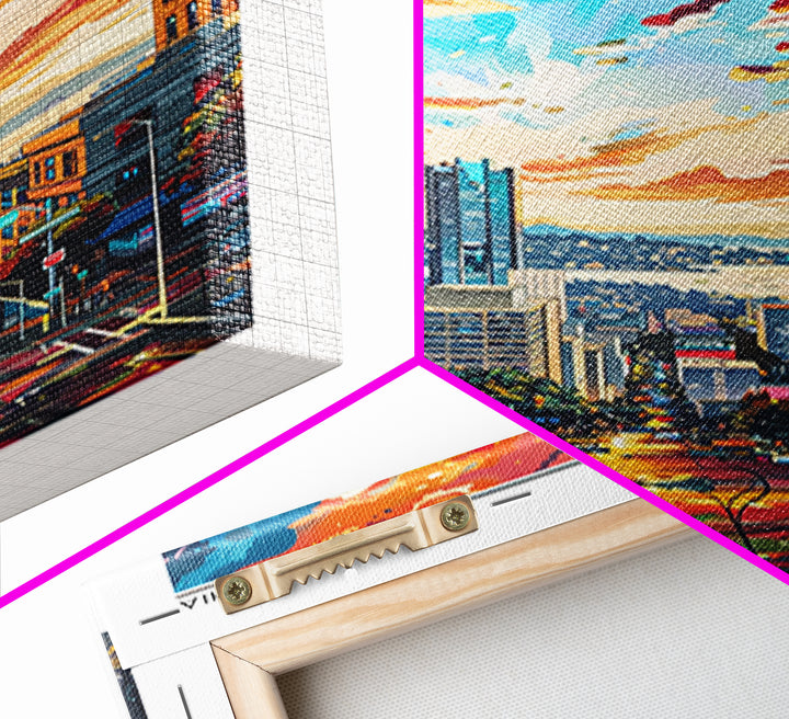 Oakland Travel Poster, Framed Canvas Print, City Art Print, Travel Wall Art, Vintage Travel Art, Living Room Wall Art, Travel Prints