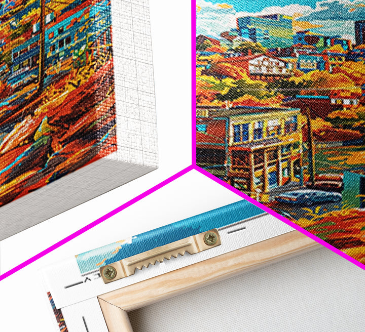 Paterson Travel Poster, Framed Canvas Print, Travel Prints, Landscape Art, City Art Print, Living Room Wall Art, Retro Travel Poster