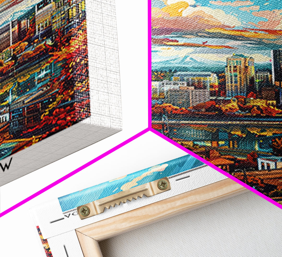 Portland Travel Poster, Framed Canvas Print, City Travel Poster, Vintage City Poster, Travel Wall Art, Vintage Posters, Travel Print