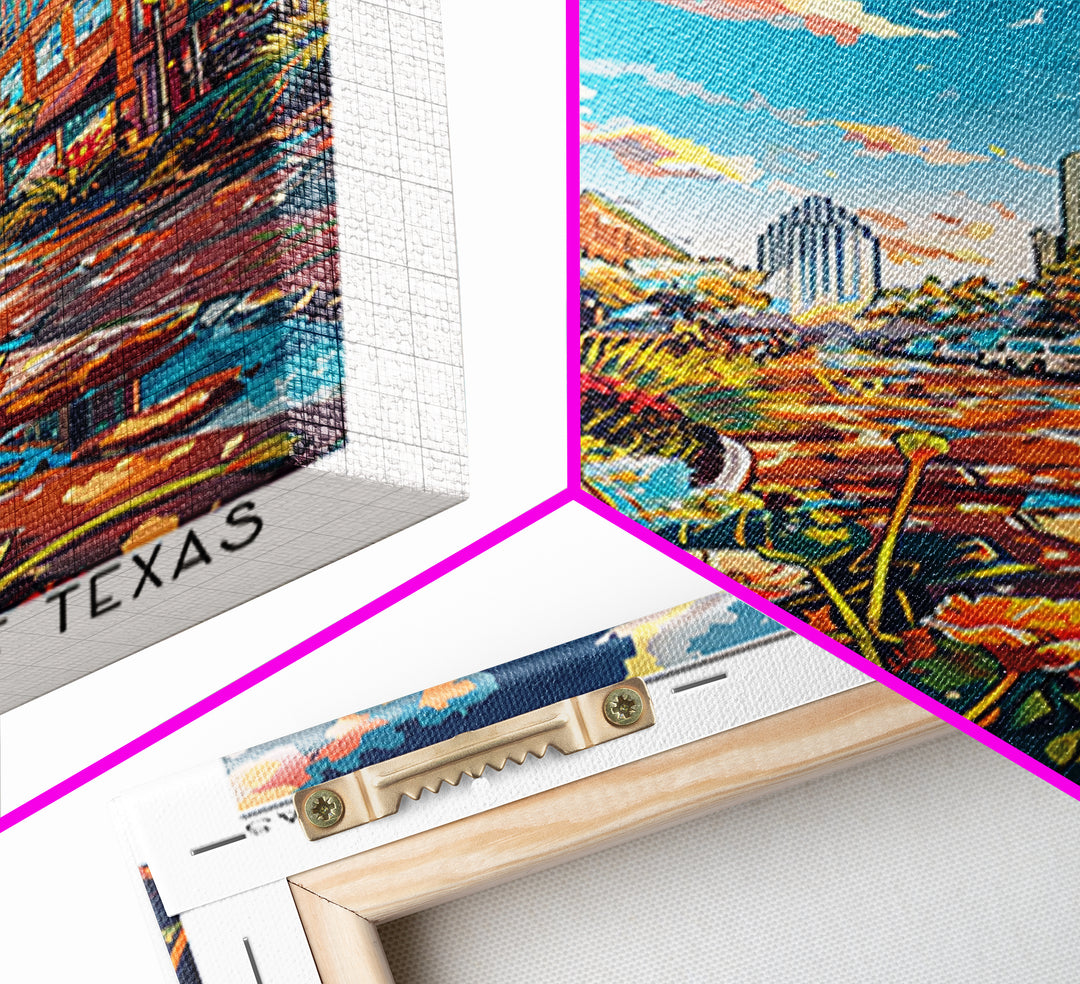 Round Rock Travel Poster, Framed Canvas Print, City Art Print, Travel Wall Art, Travel Posters, Colorful Wall Art, Home Office Decor