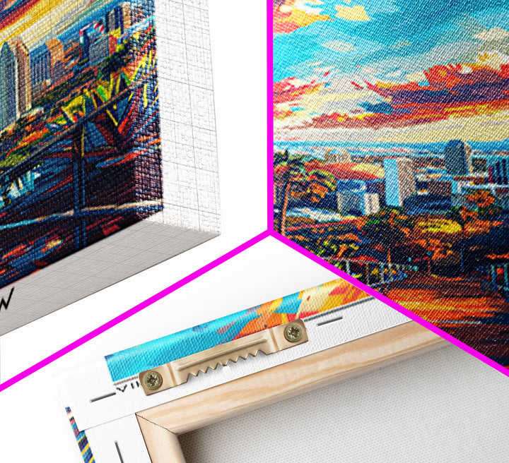 San Diego Travel Poster, Canvas Print, Travel Wall Art, City Wall Art, City Illustration, Art Print, Home Office Decor, Travel Decor