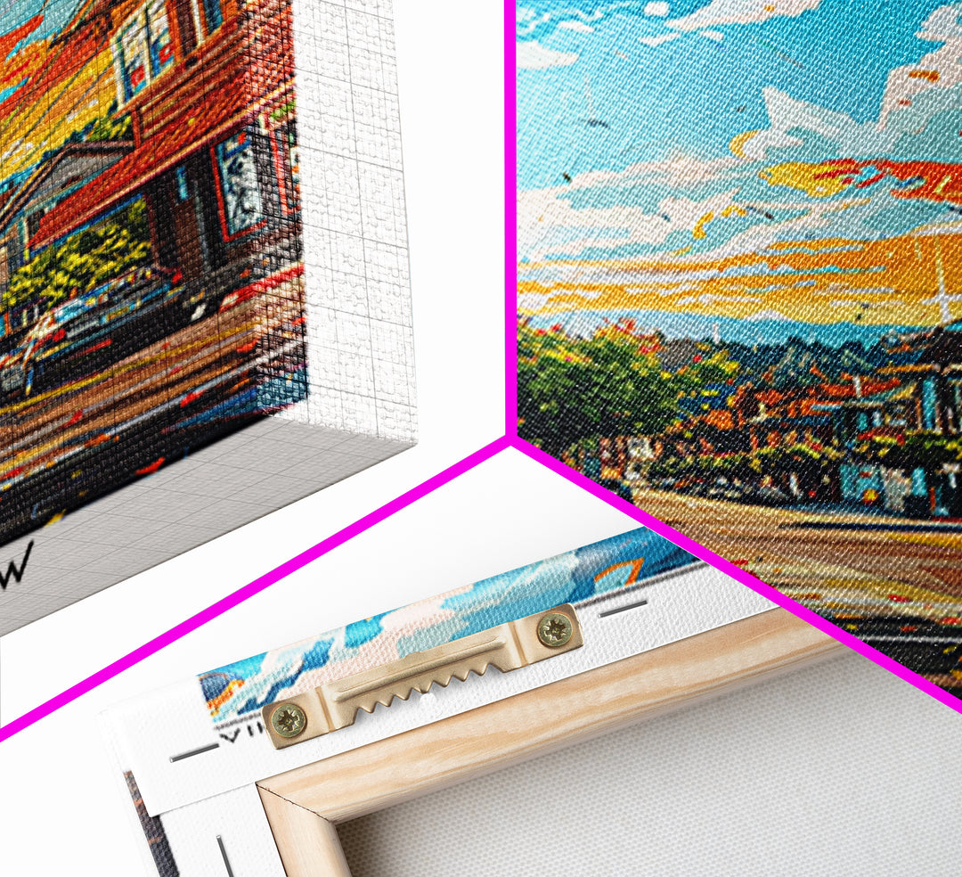 Santa Rosa Travel Poster, Framed Canvas Print, Poster Print, Travel Wall Art, Gallery Wall Set, Home Office Decor, Colorful Wall Art