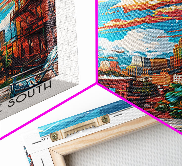 Savannah Travel Poster, Framed Canvas Print, City Art Print, Travel Wall Art, Minimalist Poster, City Wall Art, Mid Century Wall Art