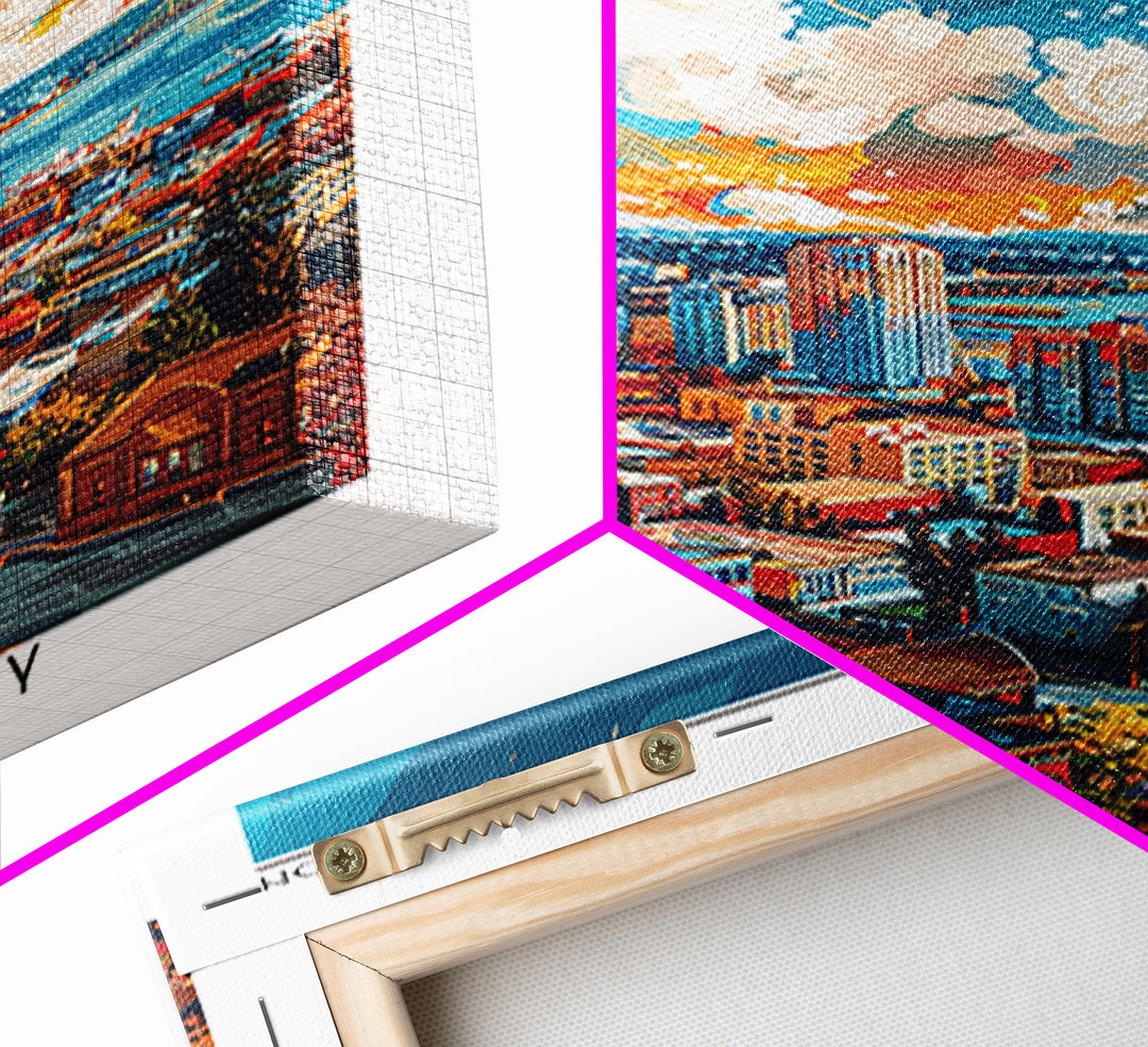 Tacoma Travel Poster, Framed Canvas Print, City Travel Poster, Travel Wall Art, Travel Art Print, Vintage Travel Art, Vintage Poster