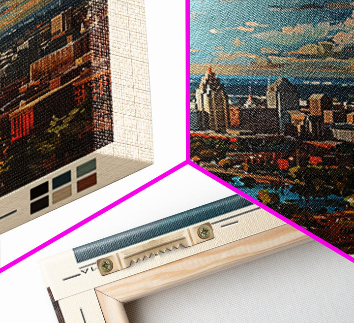 Birmingham Travel Poster, Framed Canvas Print, Travel Wall Art, City Wall Art, Modern Wall Decor, Wanderlust Gift, Travel Wall Decor