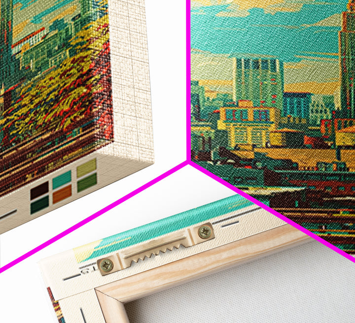 Cambridge Travel Poster, Framed Canvas Print, Retro Travel Poster, City Wall Art, Fine Art Print, Travel Print, Wall Art, Home Decor