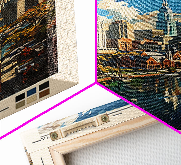 Fishers Travel Poster, Canvas Print, City Travel Poster, Travel Wall Art, Watercolor Cityscape, Gallery Wall Set, Retro Travel Print