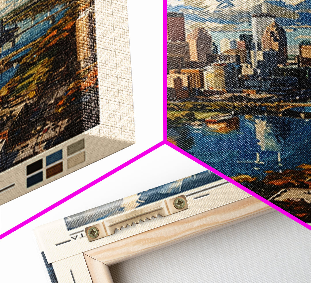 Minneapolis Travel Poster, Framed Canvas Print, Travel Wall Art, City Wall Art, City Travel Poster, Vintage Poster, Travel Art Print