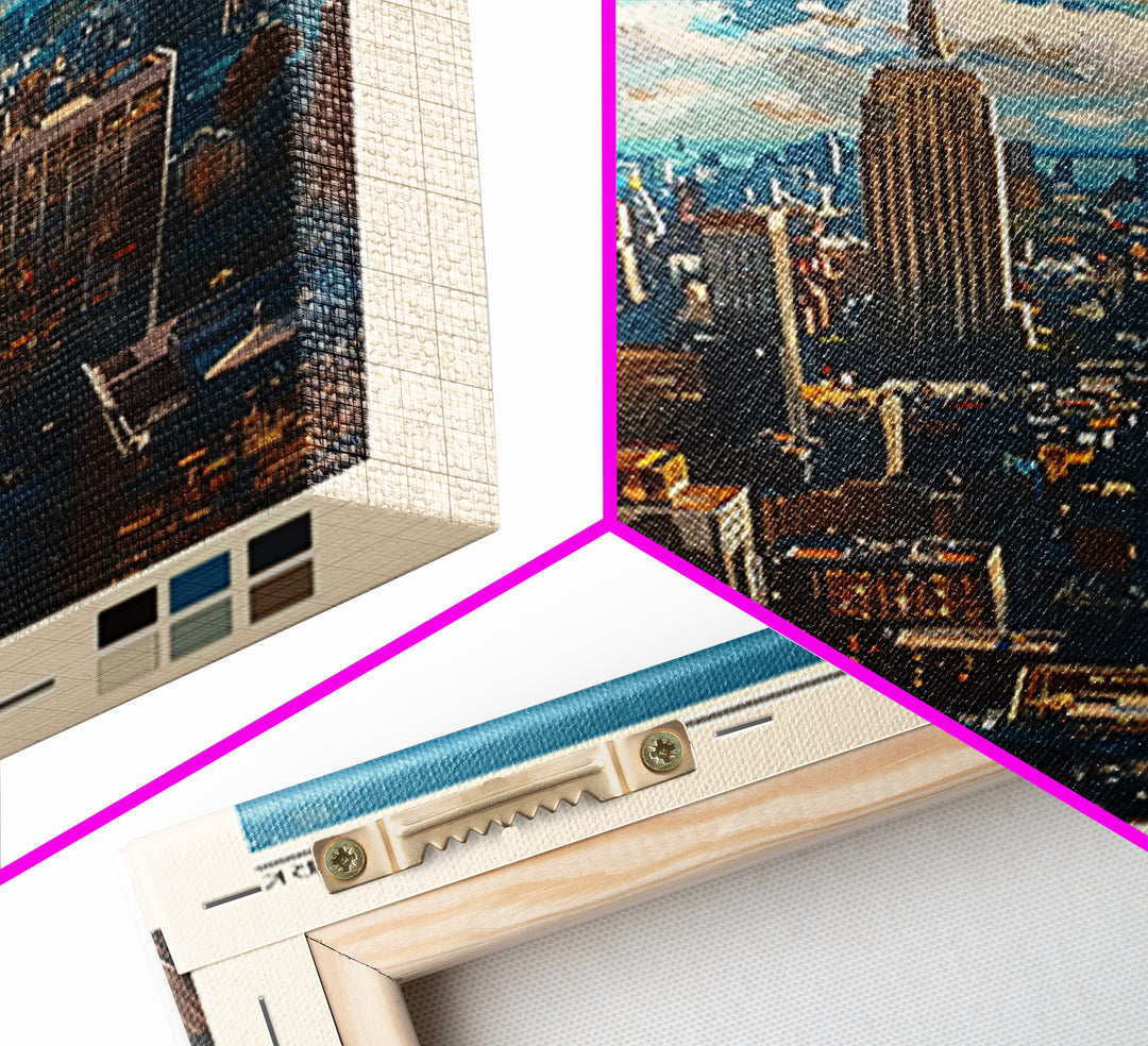 New York Travel Poster, Framed Canvas Print, Travel Wall Art, City Wall Art, Retro Travel Poster, Retro Travel Print, Retro Wall Art