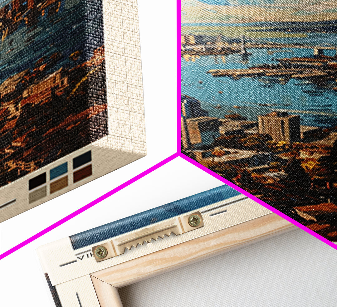 Oakland Travel Poster, Framed Canvas Print, City Art Print, Travel Wall Art, City Illustration, Colorful Wall Art, Home Office Decor
