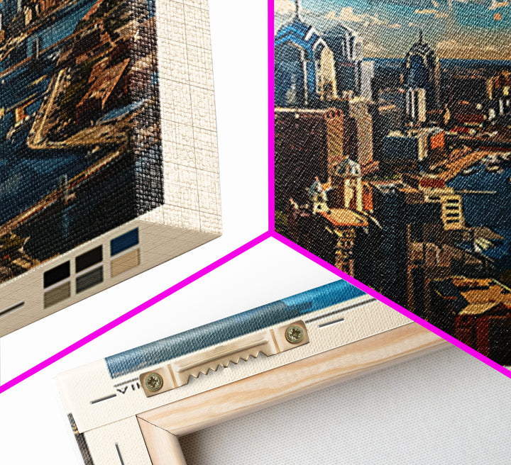 Philadelphia Travel Poster, Framed Canvas Print, City Art Print, Travel Wall Art, City Illustration, Modern Wall Decor, Poster Print