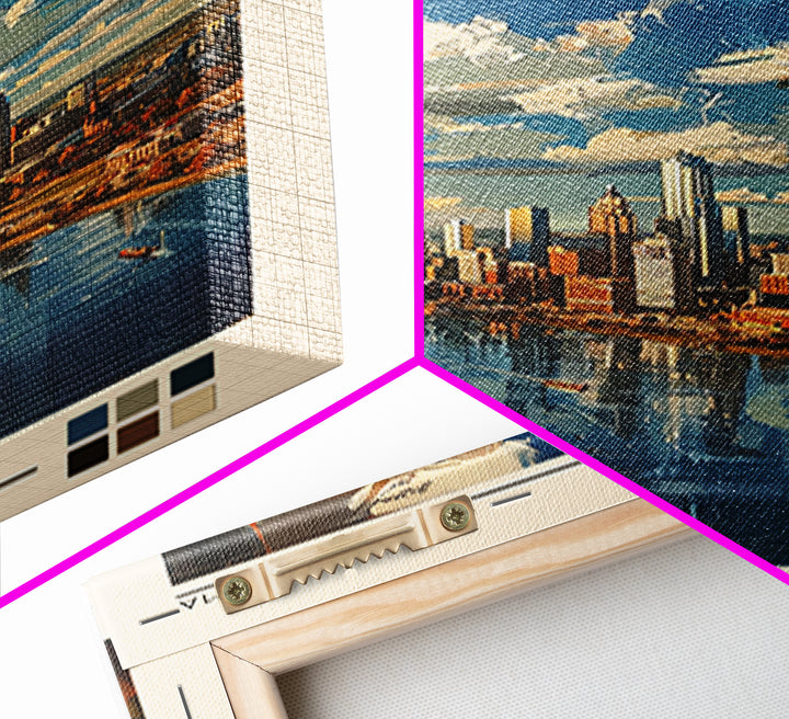 Tulsa Travel Poster, Framed Canvas Print, Retro Travel Poster, City Wall Art, Travel Print, Travel Wall Art, Wall Art, Landscape Art