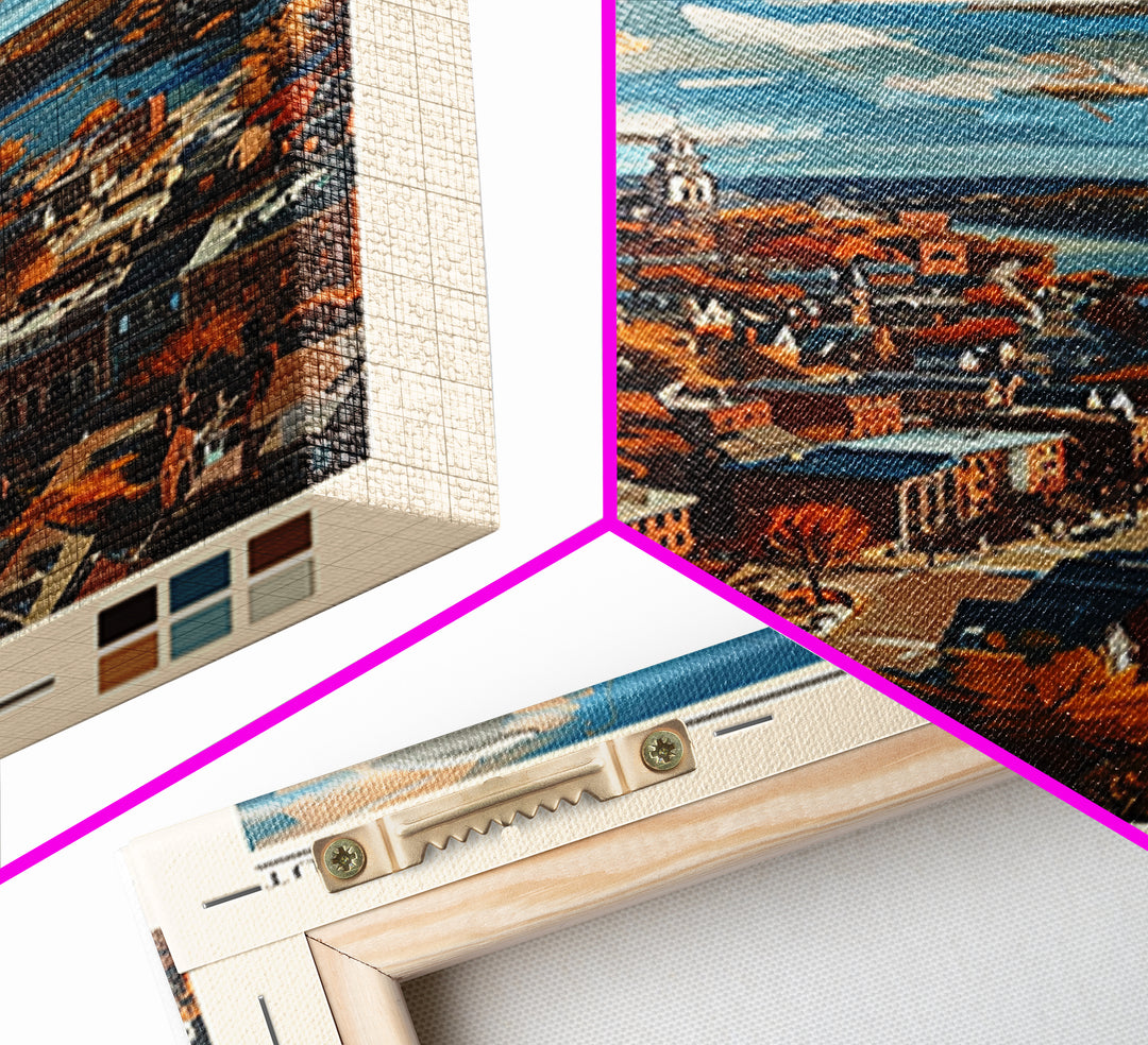 Waterbury Travel Poster, Framed Canvas Print, Travel Prints, Landscape Art, Vintage Travel, City Wall Art, Wall Art, Travel Wall Art