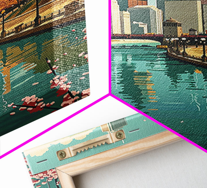 Chicago Travel Poster, Framed Canvas Print, City Art Print, Travel Wall Art, Travel Posters, Vintage Poster, Travel Prints, Wall Art