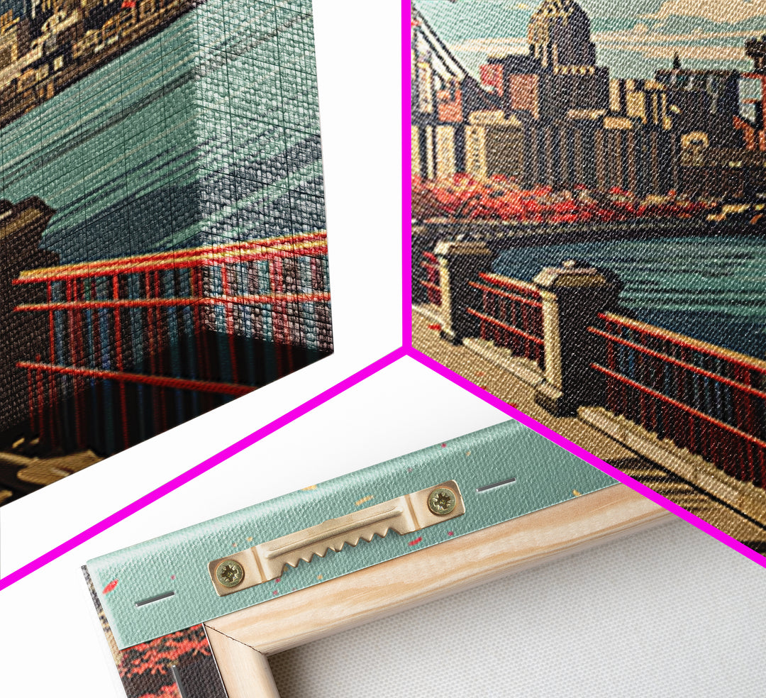 Jersey City Travel Poster, Canvas Print, City Travel Poster, Vintage City Poster, Wanderlust Gift, Vintage Travel Art, Travel Prints
