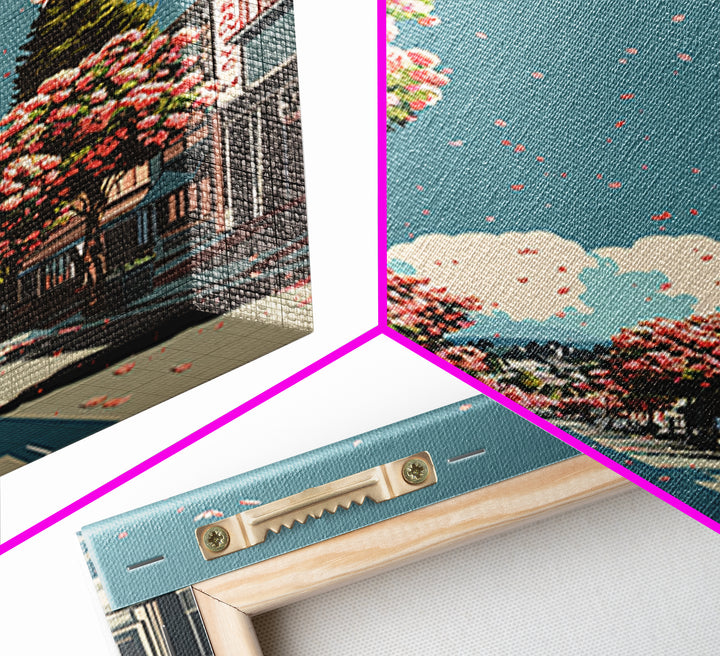 Roseville Travel Poster, Framed Canvas Print, Retro Travel Poster, City Wall Art, Home Office Decor, Wanderlust Gift, Travel Posters