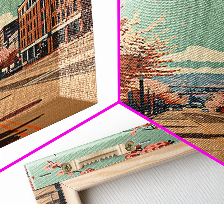 Spokane Travel Poster, Framed Canvas Print, City Travel Poster, Travel Wall Decor, Travel Wall Art, Modern Wall Decor, Travel Prints