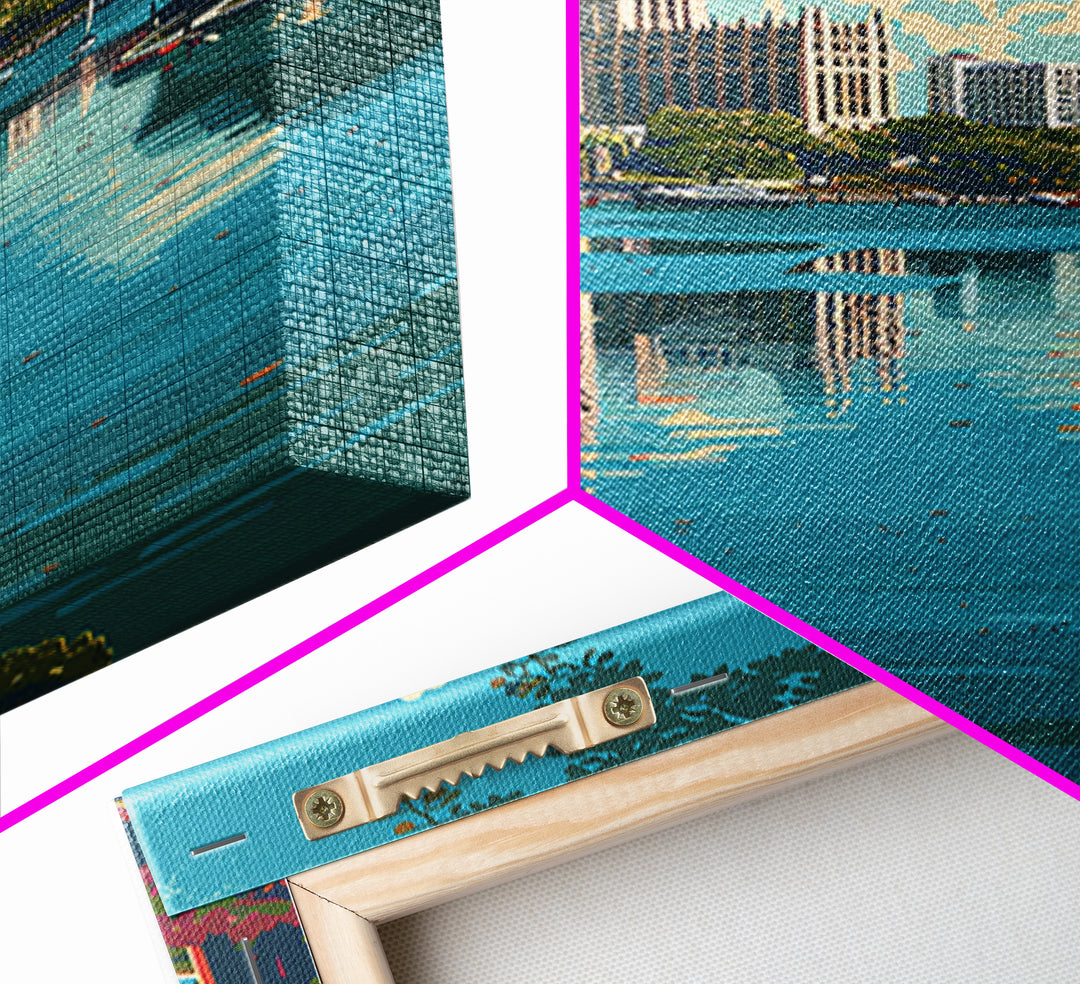 Tallahassee Travel Poster, Framed Canvas Print, Retro Travel Poster, City Wall Art, Travel Decor, Home Office Decor, Travel Wall Art