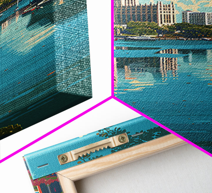 Tallahassee Travel Poster, Framed Canvas Print, Retro Travel Poster, City Wall Art, Travel Decor, Home Office Decor, Travel Wall Art