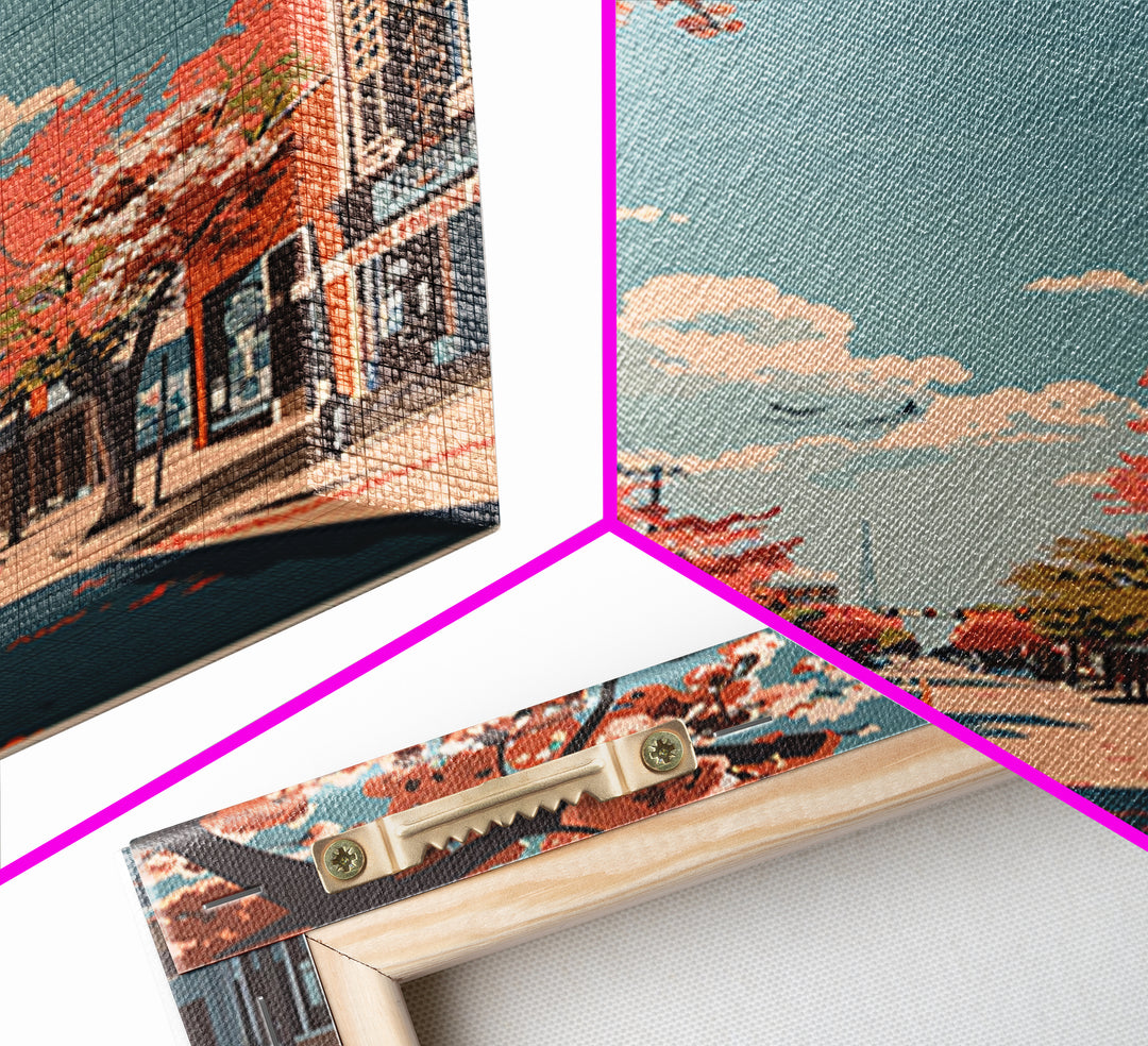 Tyler Travel Poster, Framed Canvas Print, City Travel Poster, Travel Wall Decor, City Illustration, Modern Wall Decor, City Wall Art