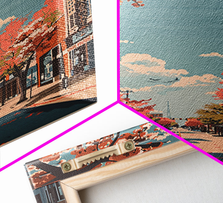 Tyler Travel Poster, Framed Canvas Print, City Travel Poster, Travel Wall Decor, City Illustration, Modern Wall Decor, City Wall Art