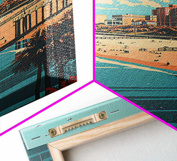 Virginia Beach Travel Poster, Framed Canvas Print, City Art Print, Travel Wall Art, Travel Prints, Travel Posters, Colorful Wall Art