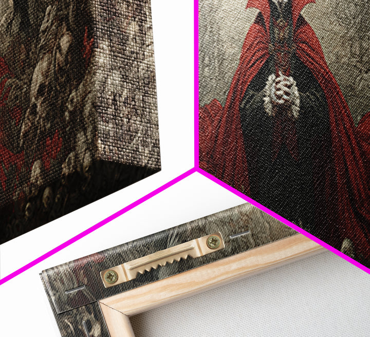 The Crimson Vampire, Medieval Grotesque Art, Extra Wide Wall Art, Gothic Horror Wall Art, Canvas Print, Halloween Wall Art