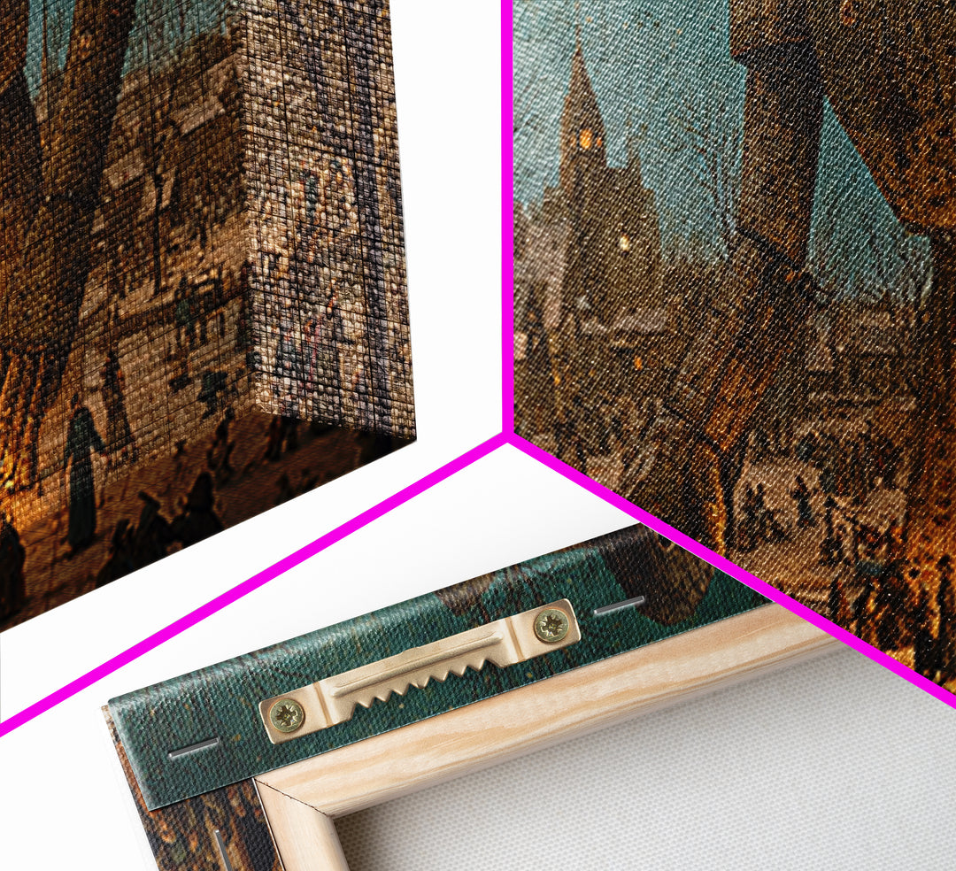 The Stitched Giant, Northern Renaissance Horror, Wide Panoramic Art, Dark Fantasy Wall Art, Canvas Print, Halloween Wall Art