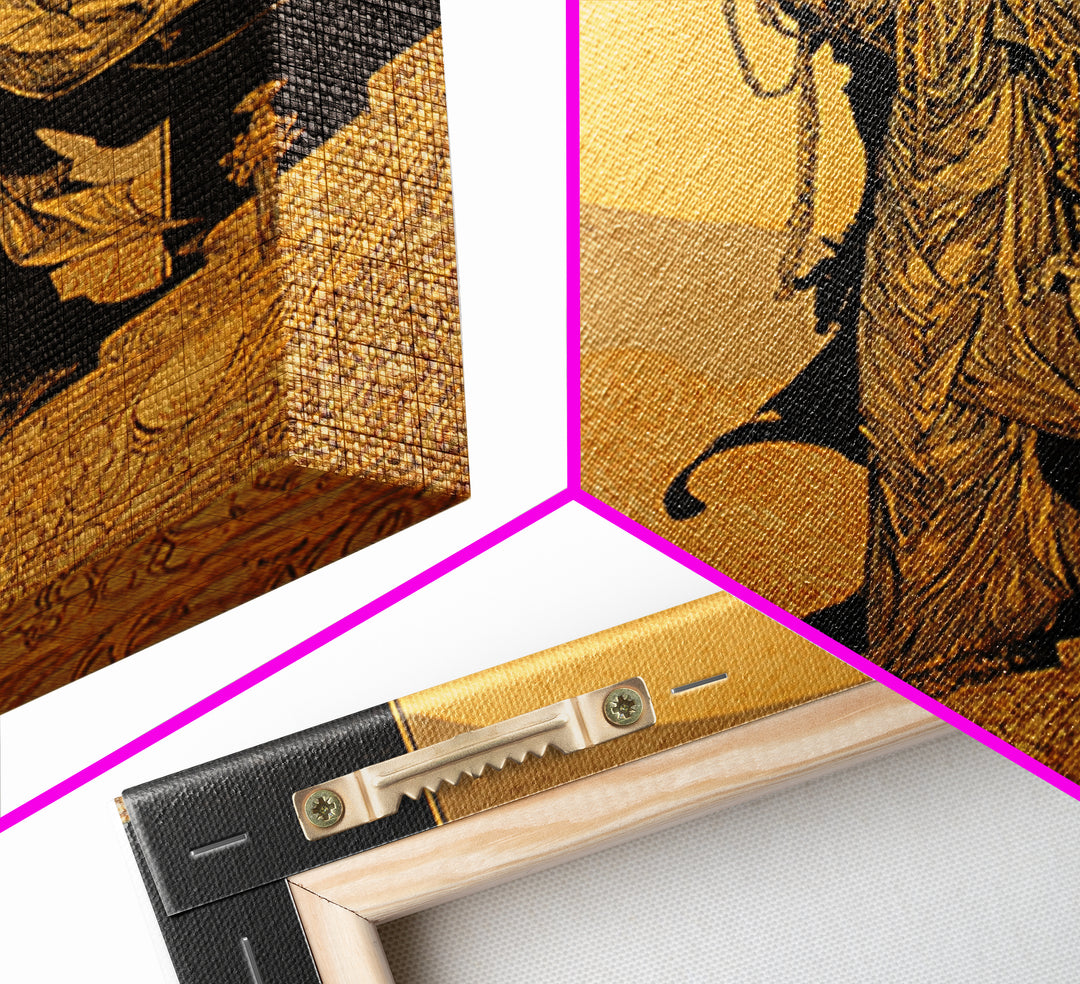 The Mummy Pharaoh, Decadent Line Art, Vertical Wall Art, Gothic Horror Wall Art, Canvas Print, Halloween Wall Art