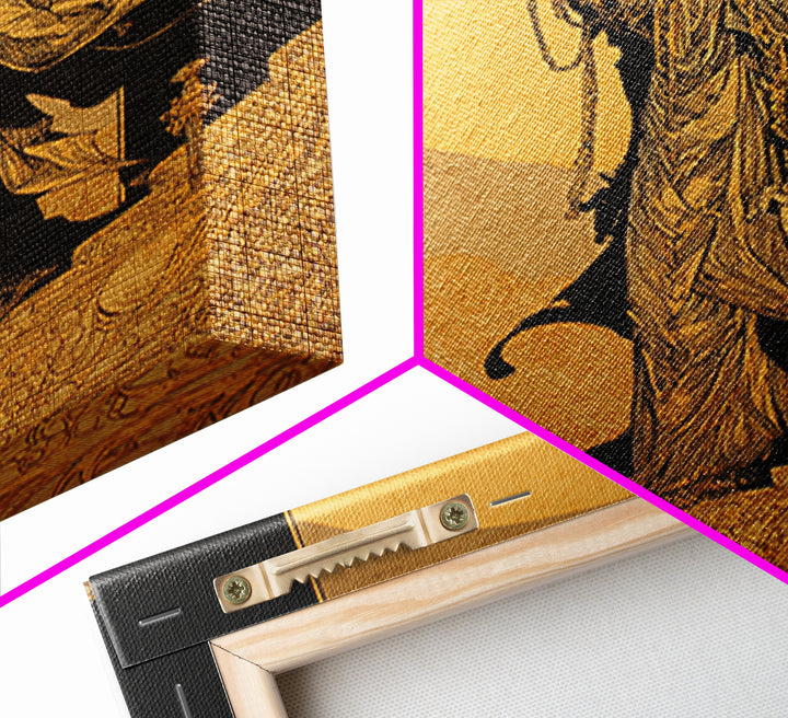 The Mummy Pharaoh, Decadent Line Art, Vertical Wall Art, Gothic Horror Wall Art, Canvas Print, Halloween Wall Art