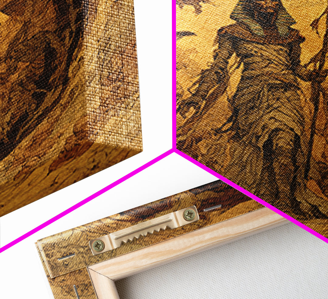 The Mummy Pharaoh, Gothic Storybook Art, Square Wall Art, Macabre Wall Art, Framed Canvas Print, Halloween Wall Art, Halloween Decor