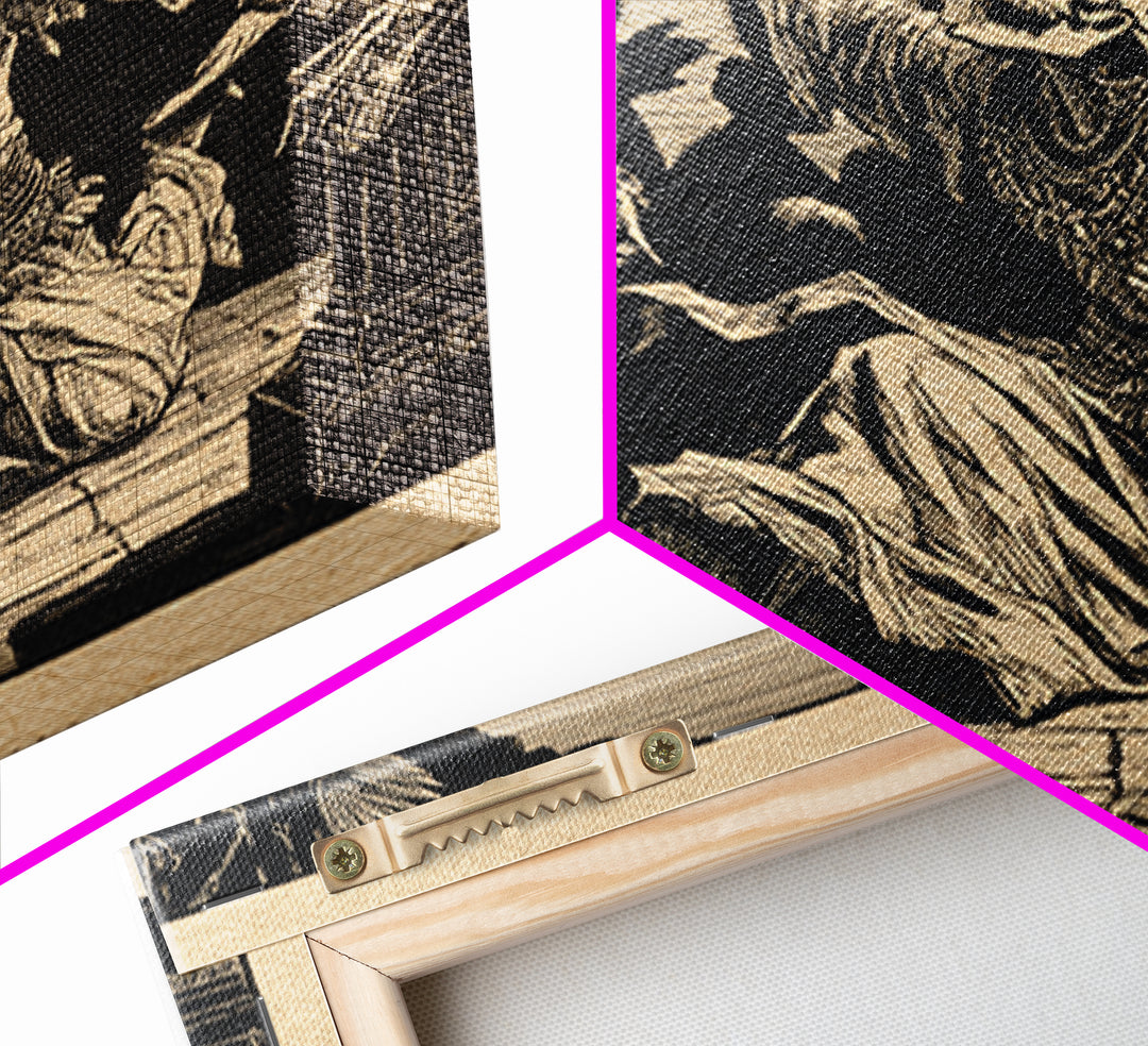 The Mummy Pharaoh, Macabre Folk Print Art, Square Wall Art, Dark Halloween Decor, Canvas Print, Halloween Wall Art