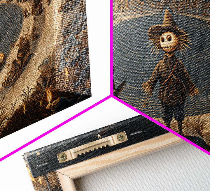 The Living Scarecrow, Northern Renaissance Horror, Wide Panoramic Art, Dark Fantasy Wall Art, Framed Canvas Print